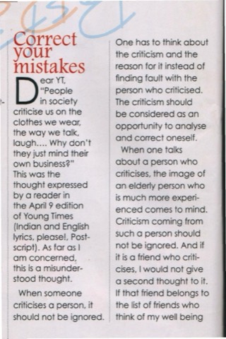 Correct Your Mistakes (Page 1) as it appeared in YT magazine